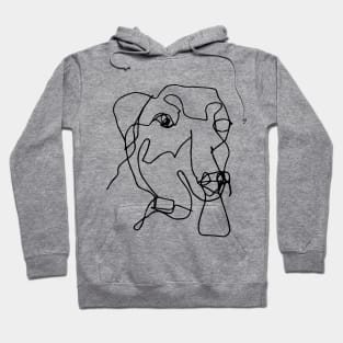 Leon the Labsky Blind Contour Illustration Hoodie